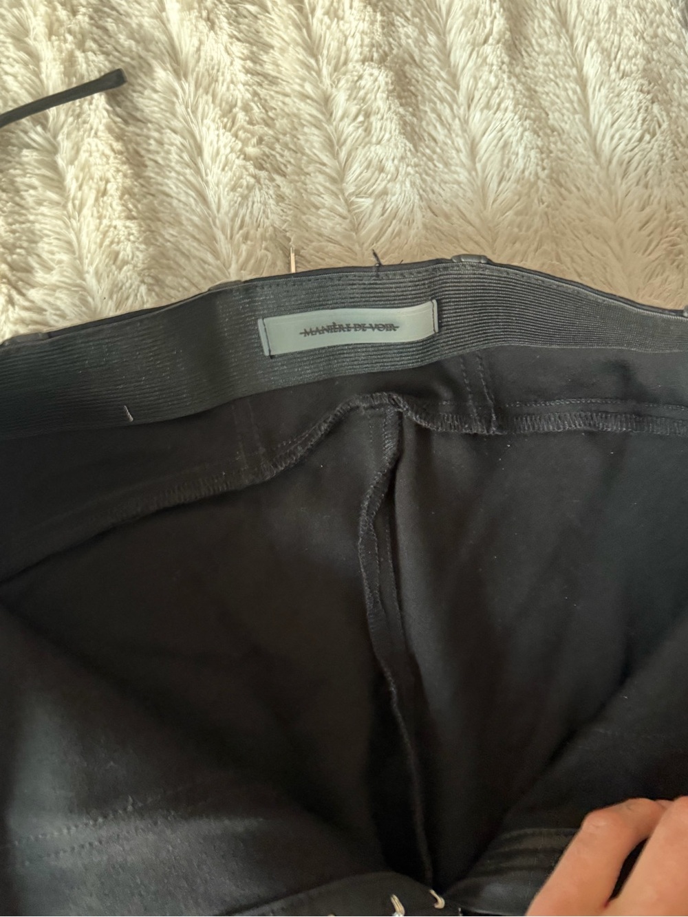 Black Lace-Up High-Waist Pants - Picture 3 of 6